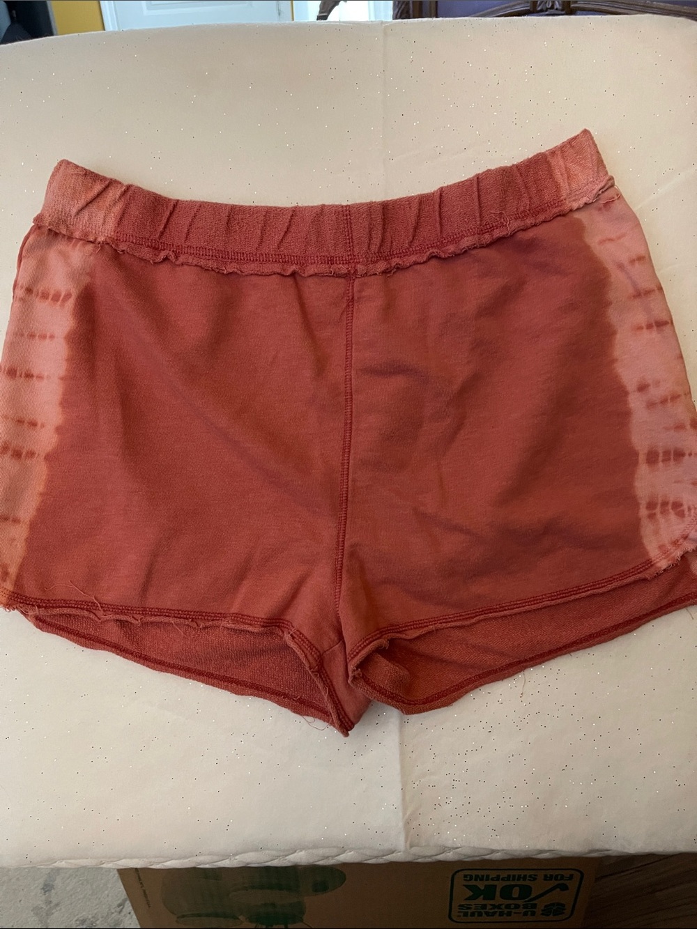 True Craft Rust Red Tie-Dye Athletic Shorts